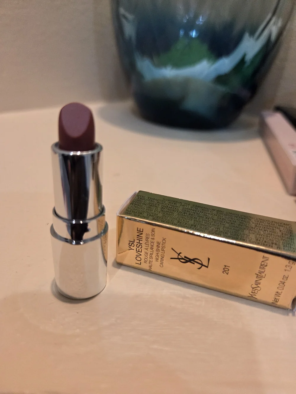 YSL Loveshine Lipstick Mini 201 Rosewood Blush 1.3g New in Box